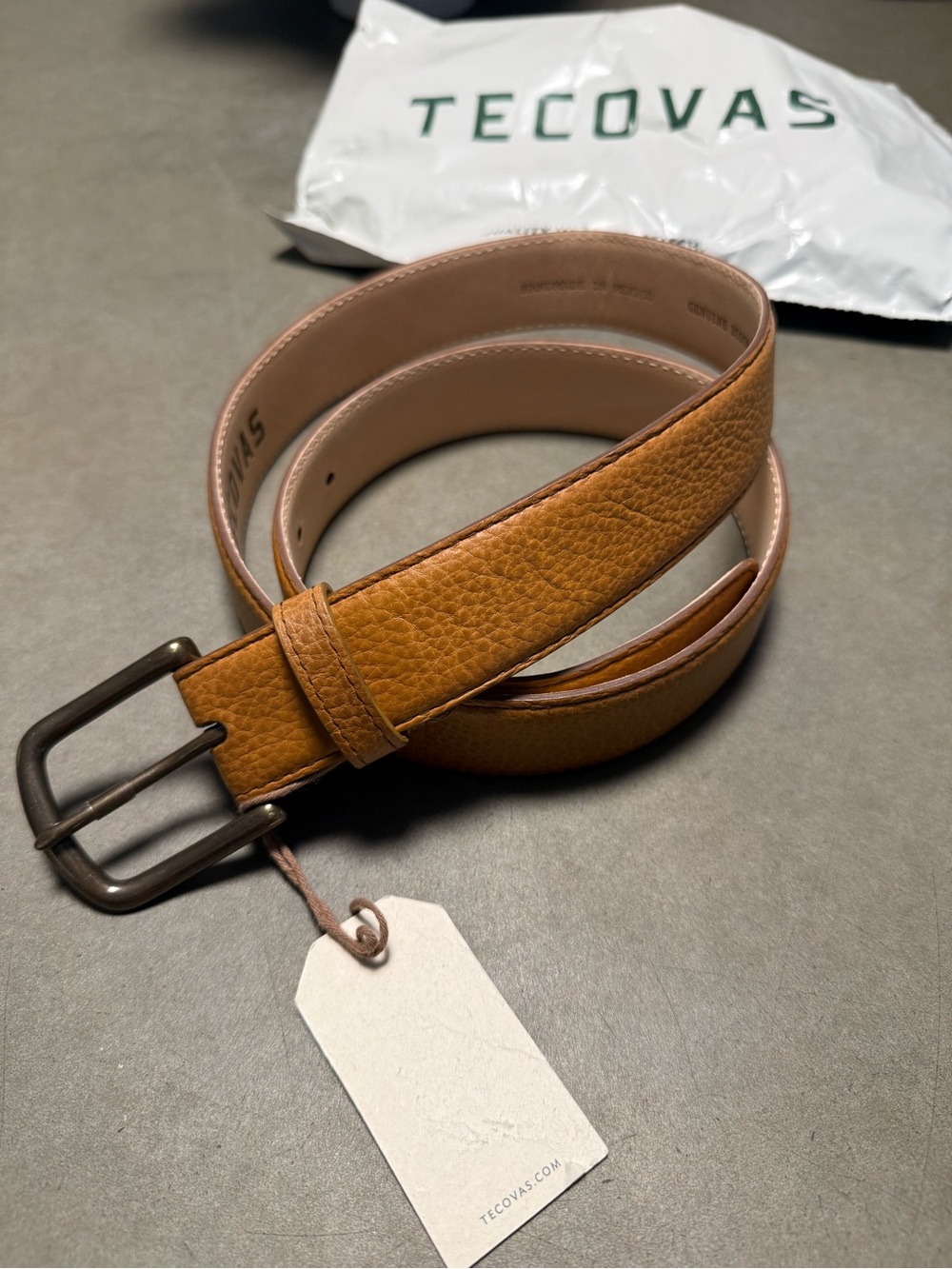 Tecovas Tan Bison Leather Men's Belt
